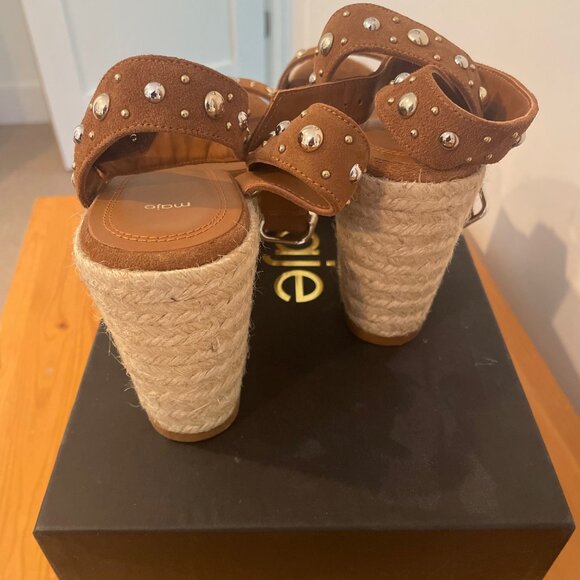 NWT Maje Studded suede espadrille wedge sandals - Picture 4 of 6